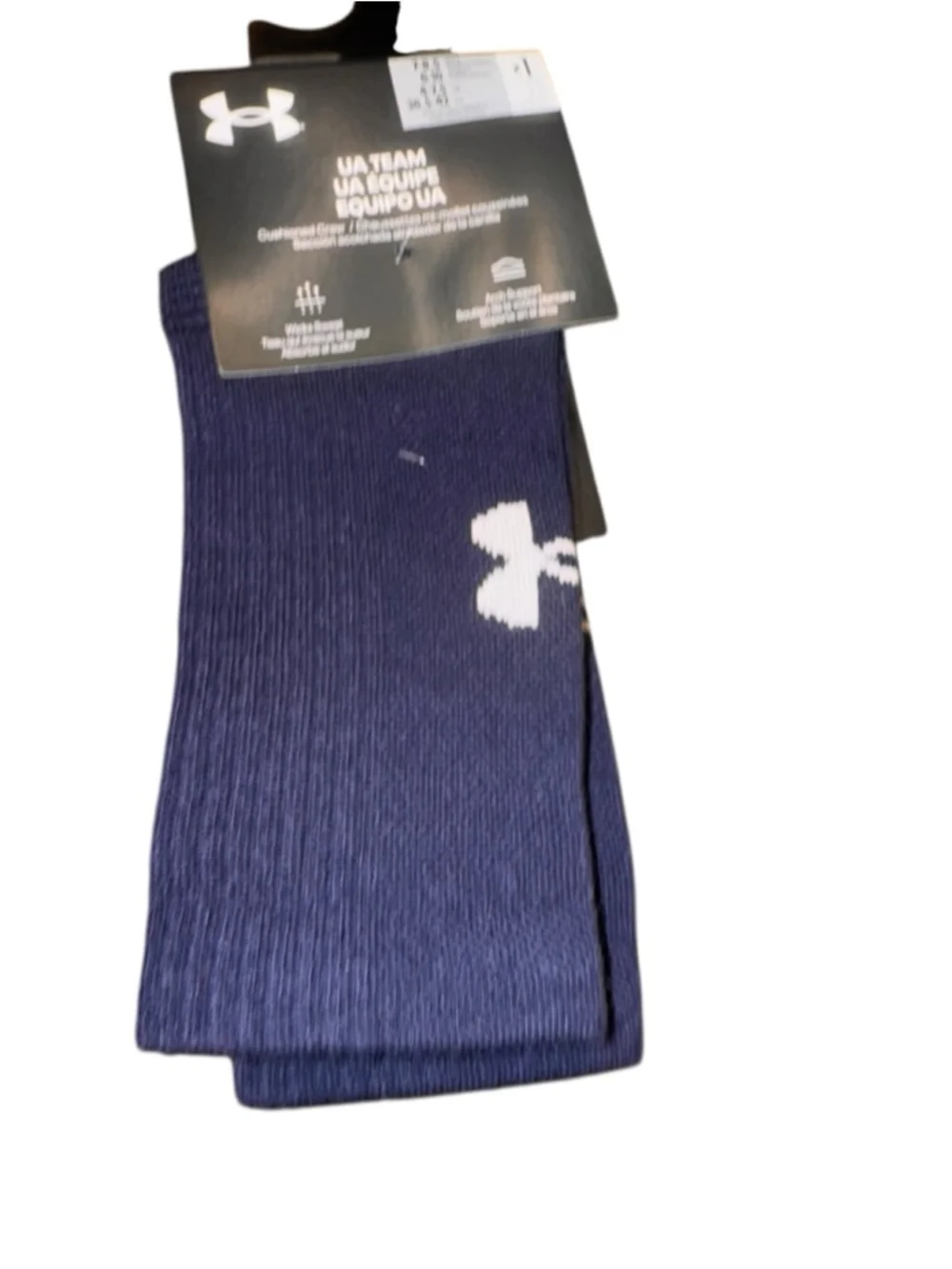 Men's Under Armour Athletic Socks US 7-8.5 Navy Grey White Crew